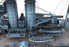 CK15-Partial Ship-Port Midships-Boat Deck-Funnels-Close